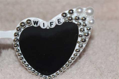 Custom Bedazzled Bride Heart Sunglasses Etsy