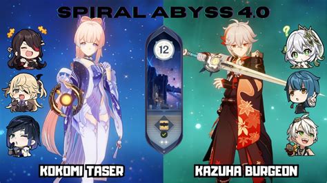 C Kokomi Taser C Kazuha Burgeon Spiral Abyss Floor