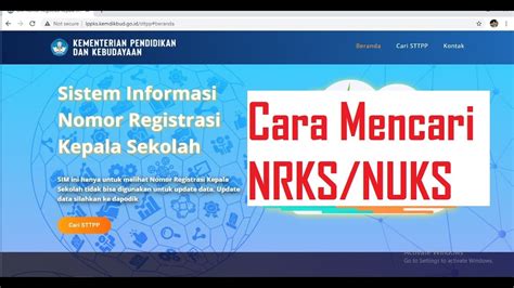 Cara Mencari Nomor Registrasi Kepala Sekolah NRKS NUKS Diklat Calon