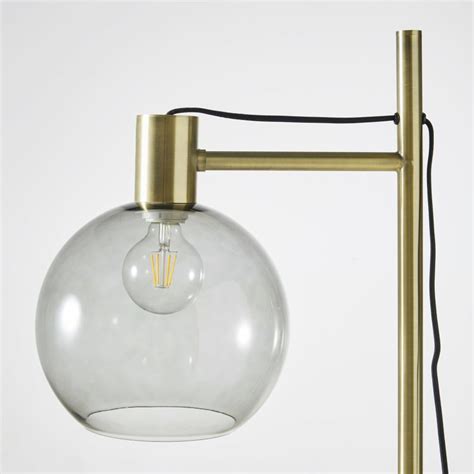 Lampadaire En M Tal Dor Et Verre Fum H Vinity Maisons Du Monde