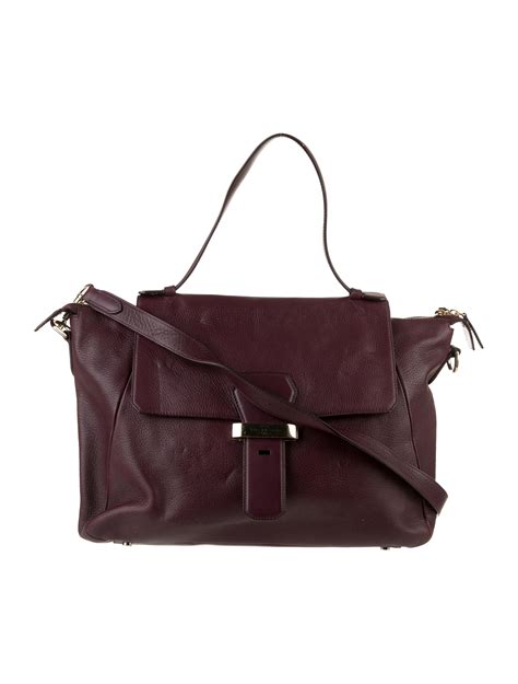 Smythson Leather Shoulder Bag Burgundy Shoulder Bags Handbags