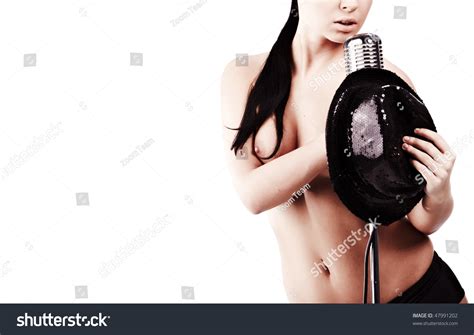 Cute Naked Female Singing Song Isolated Stock Photo Shutterstock