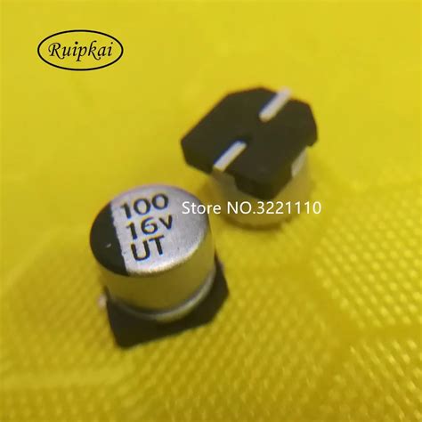 Pcs Uf V Mm Smd Chip Aluminum Electrolytic Capacitor Life