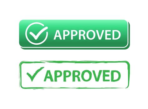 Premium Vector Approved Button Green Check Mark