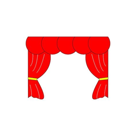 Premium Vector | Red curtains on a white background