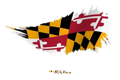 Flag Of Maryland State In Grunge Style With Waving Effect 13402740