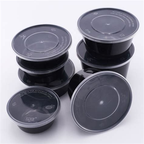 Ready Stock Y Pp Round Takeaway Container Black Bekas Mee