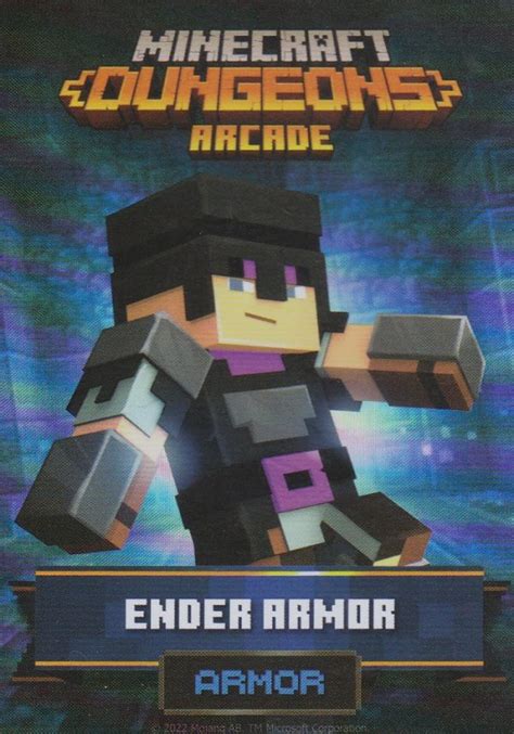 Minecraft Dungeons Arcade Series 2 Card 37 Armor Ender Armor Foil