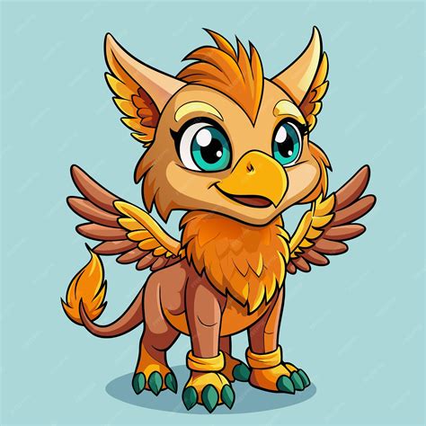 Premium Vector Cute Griffin Vector Cartoon Drawing