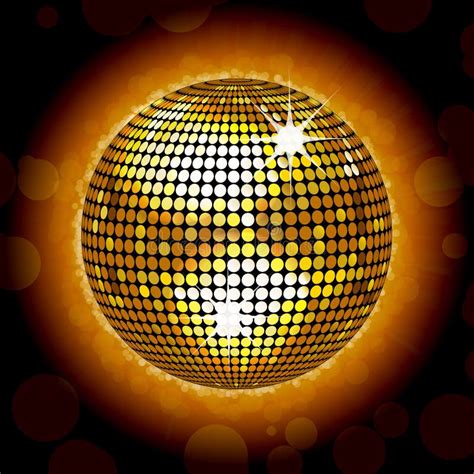 Gold Disco Ball And Mosaic Background Stock Vector Illustration Of