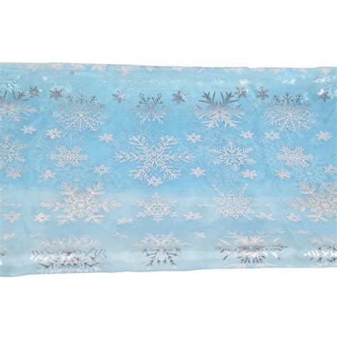 Frozen Disney Elsa Silver Glitter Snowflake Organza Cape Fabric