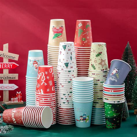 Amazon Fulmoon Pcs Christmas Disposable Cups Oz Christmas