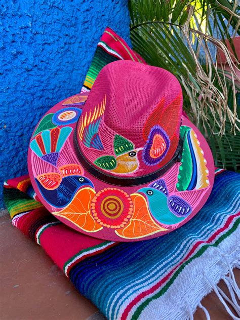 Hand Painted Mexican Hat Hand Painted Hat Mexican Sombrero In