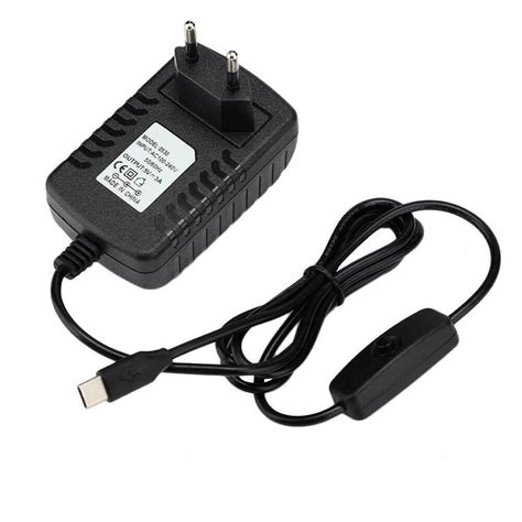 Cargador Transformador 5V 3000mA USB Tipo C Con Interruptor Para