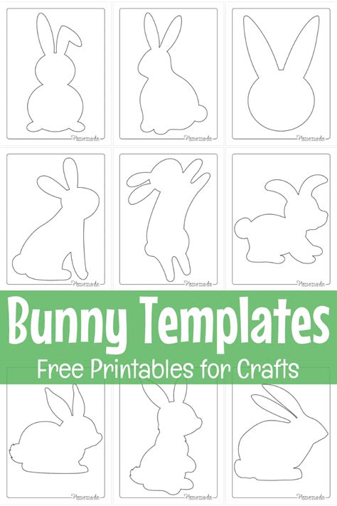 Free Printable Bunny Templates For Spring Easter Crafts