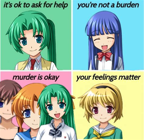 Higurashi Club Members In A Nutshell In Og Series Only Because I Haven