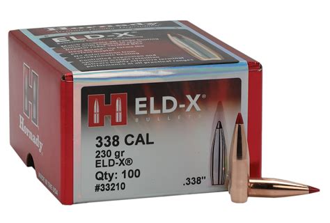 Boite De 100 Ogives Hornady 338 Cal 338 230 Gr Eld X 33210 Sidam