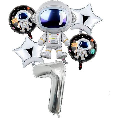 Set De Ballons Espace Astronaute Argent Gonflable G Ant Ballon