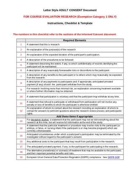 Free Research Ined Consent Wordpdfesexempt Consent Templates And