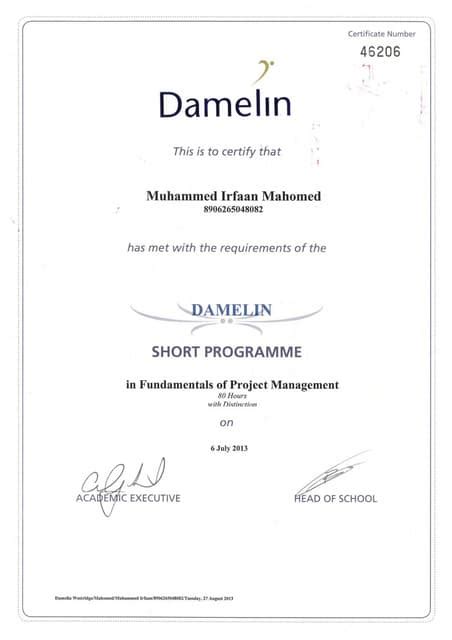 Damelin Certificate 1 Pdf