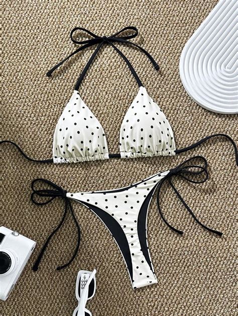 Swim Mod New Women Random Print Triangle Bikini Set Sexy Summer Beach Resort Casual