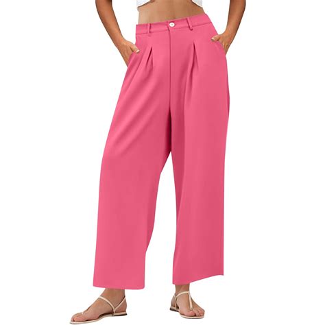 Dengdeng Palazzo Pants With Pockets For Women High Waist Wide Leg Pants