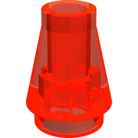 LEGO Transparente Neon Rötliche Orange Kegel 1 x 1 ohne obrige Rille