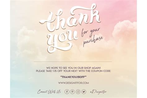 Thank You For Your Purchase Card Template For Your Order Ca