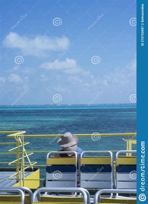 Passenger In A Ship Observes The Sea Stock Image Image Of Alone