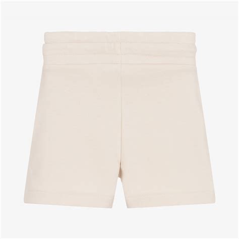 Dkny Girls Beige Cotton Logo Shorts Childrensalon Outlet