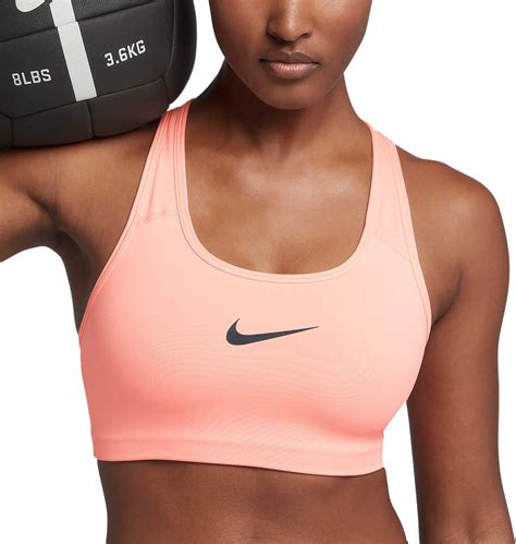 Nike Women S Pro Swoosh Sports Bra Size Large Pink Nike Pros