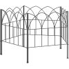 Outsunny Set de 5 Vallas Decorativas para Jardín de Metal 205x45 5 cm