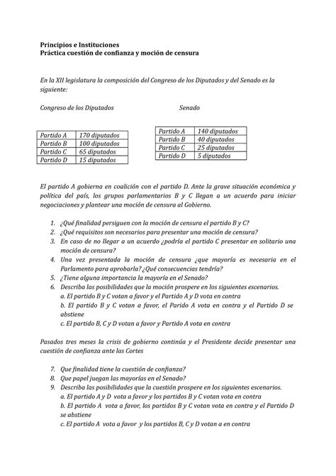 Pr Ctica Cuesti N Y Moci N Principios E Instituciones Pr Ctica