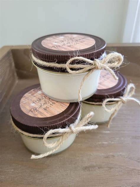 Set Of 12 4 Oz Soy Candles Rustic Favors Engagement Bridal