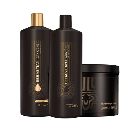 Kit Sebastian Professional Dark Oil Shampoo 1000 Ml Condicionador 1000 Ml Máscara 500 Ml