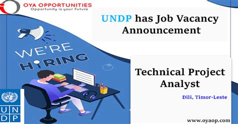 Undp Technical Project Intern Analyst In Dili Timor Leste Oya