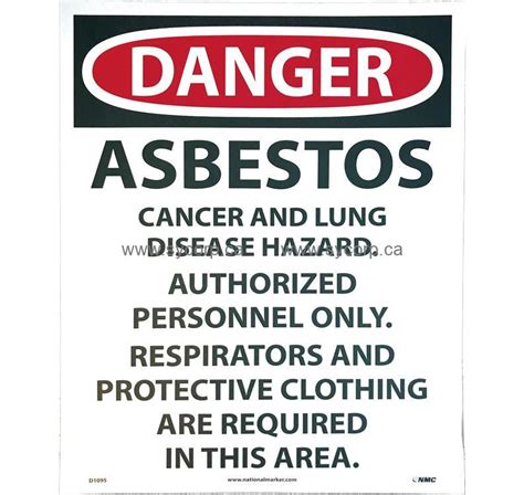 Sign Danger Asbestos 13 X 19 White Paper 060 SIGN