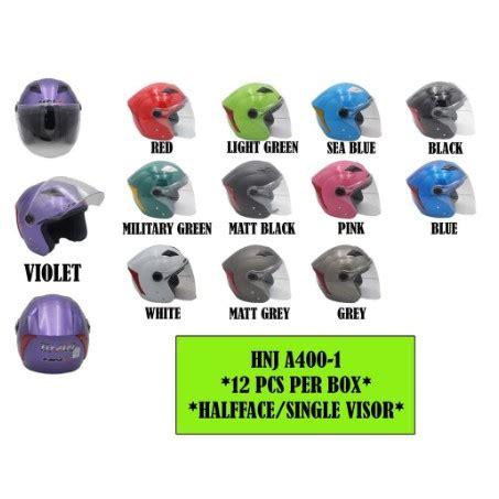 HNJ A4 001 Open Face Half Face Helmet Helmets Shopee Philippines