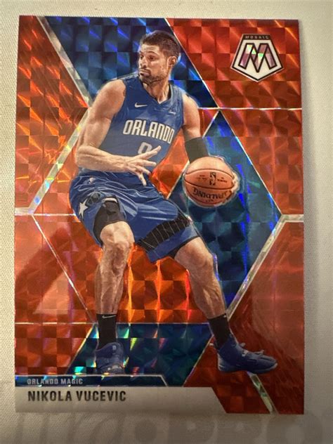 Nikola Vucevic 2019 20 Mosaic Basketball Red Prizm Card 22 Orlando