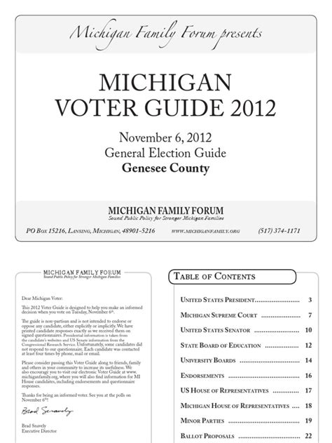 Michigan 2012 Voter Guide for Elections | PDF | Medicare (United States
