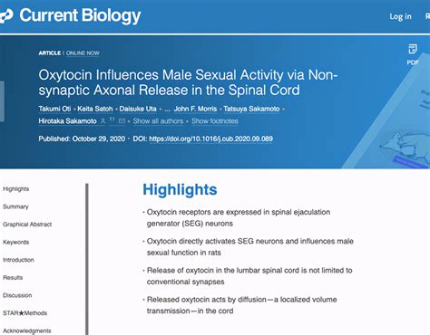 The Hormone Of Love Oxytocin Has Potential Connection With Male Sexual