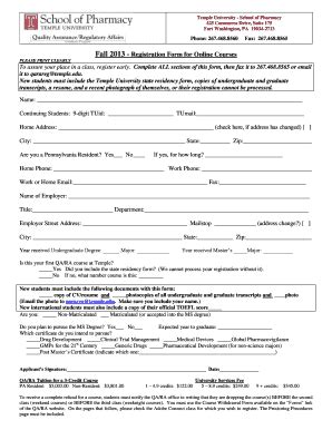 Temple University School of Pharmacy Temple Form - Fill Out and Sign ...