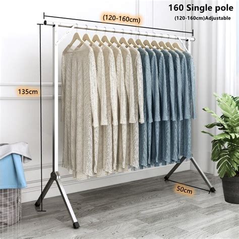 Foldable Extendableampaian Baju Stainless Steel Cm Double Pole