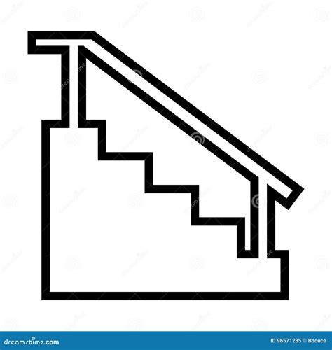 Set Of Stairs Line And Silhouette Icon Collection Staircases Outline