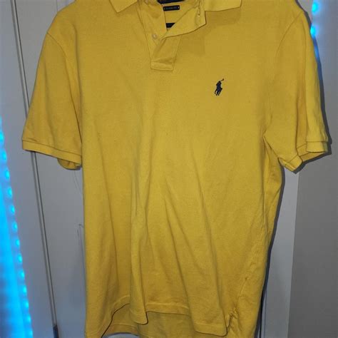 Yellow Ralph Lauren Polo Shirt No Stains Or Loose Depop