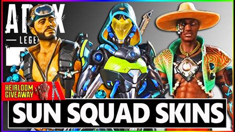 All Sun Squad Collection Event Skins Revealed In Apex Legends Youtube