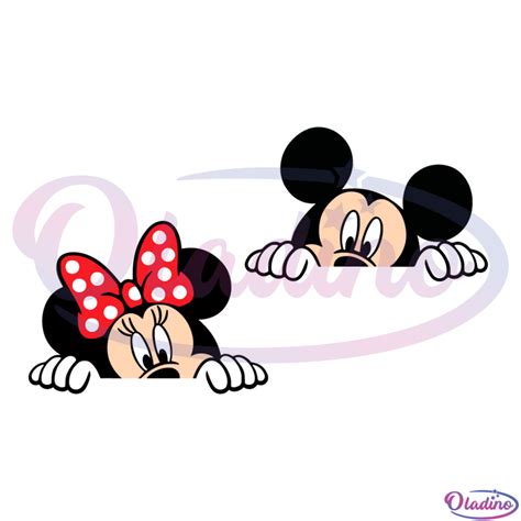 Peeking Mickey And Minnie Svg Digital File Peeking Svg Oladino