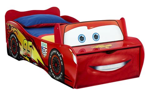 Disney Cars Lit Enfant Flash Mcqueen Avec Rangement Pour Matelas Cm