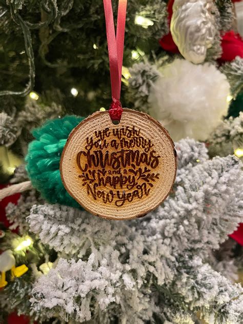 We Wish You A Merry Christmas Wood Ornament Etsy