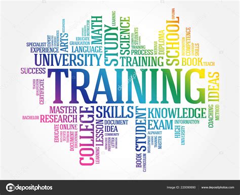 Training Word Cloud Collage Education Concept Background — Stock Vector